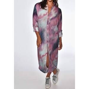 NEW EMILY PHILLIPS marble midi dress in multi